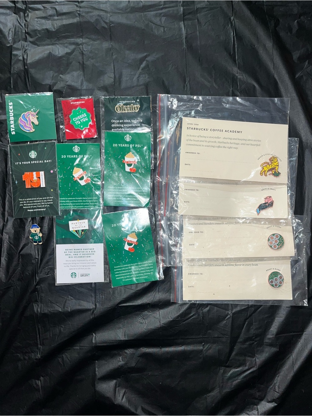 Lot of 13 Starbucks Green and Red Enamel Pin Set - Holiday & Coffee Academy Pins